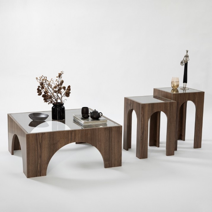 Măsuţă cafea Hanah Home Seine Transparent Walnut