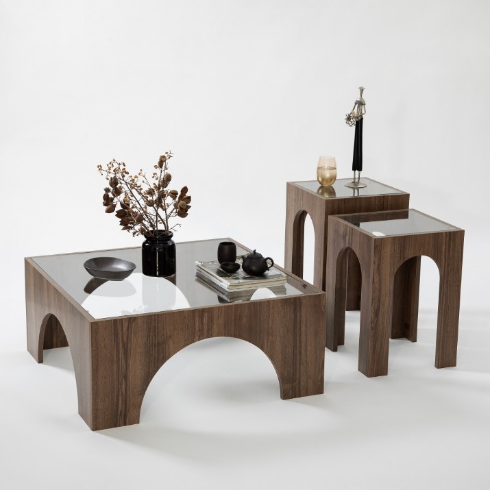 Măsuţă cafea Hanah Home Seine Transparent Walnut