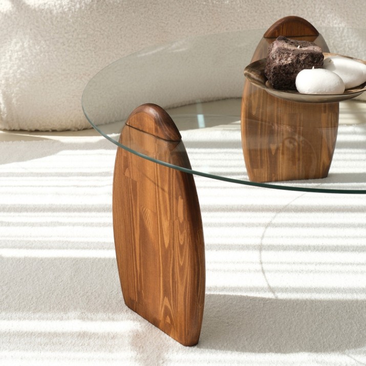 Măsuţă cafea Hanah Home Surf Chesnut Transparent