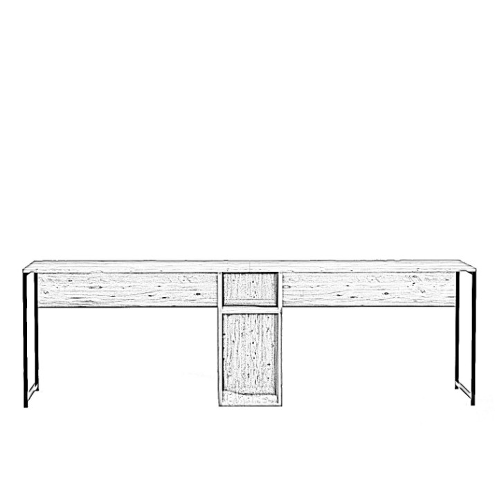 Письменный стол Hanah Home Ikili Calisma Masasi L196