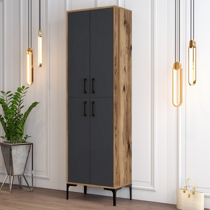 Обувница Hanah Home Berlin A Walnut Anthracite