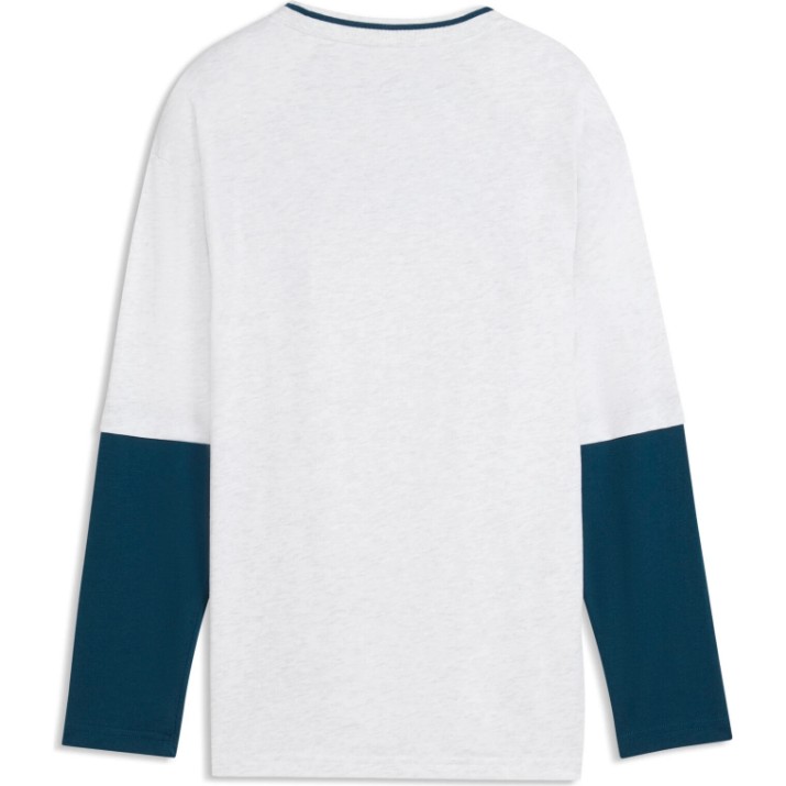 Hanorac copii Puma Mid90s Layered Long Sleeve White Glow Heather, s.140