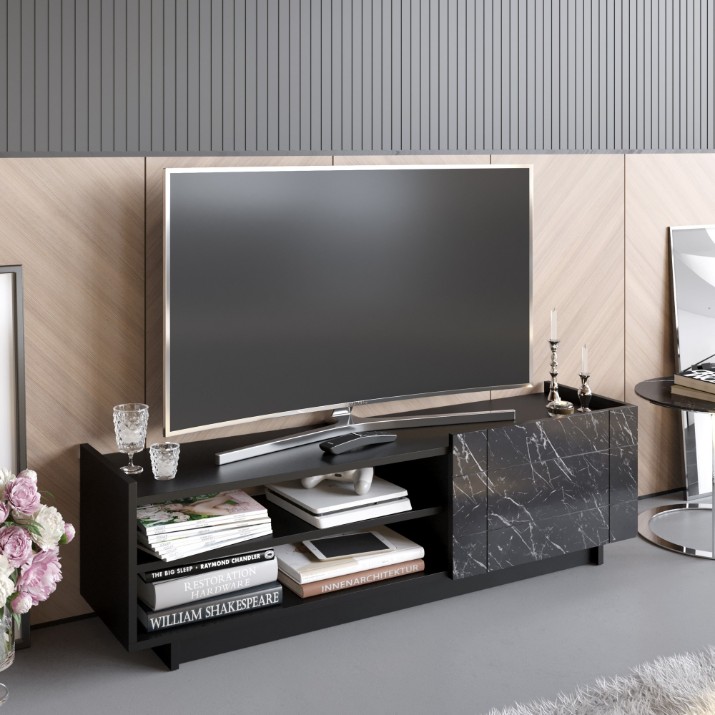 Comodă TV Hanah Home Valantina Black