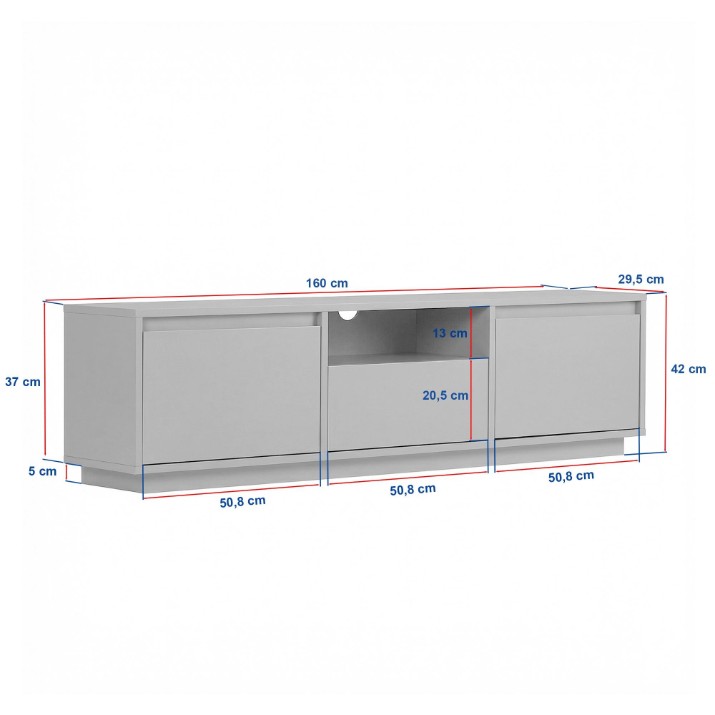 Comodă TV Hanah Home Sentinel Atlantic Pine White