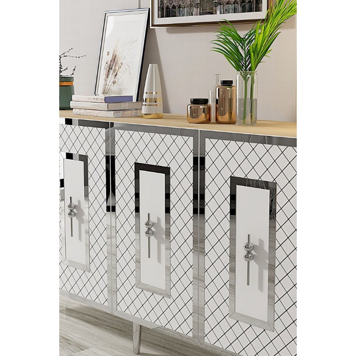 Dulăpior Hanah Home Puma 150 Sapphire Oak White Silver