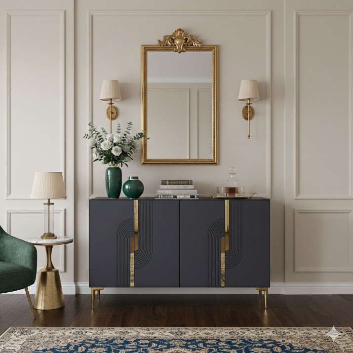 Dulăpior Hanah Home Meyra 120 Anthracite Gold