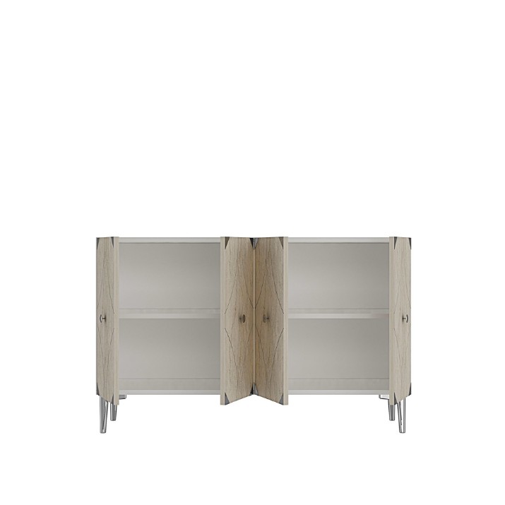 Dulăpior Hanah Home Alfa 120 White Travertine Silver