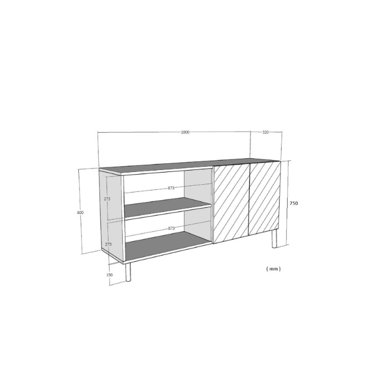 Тумба Hanah Home Rany 180 Anthracite Silver
