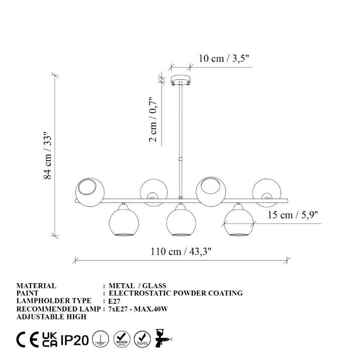Lustră Opviq Benek 15 14465