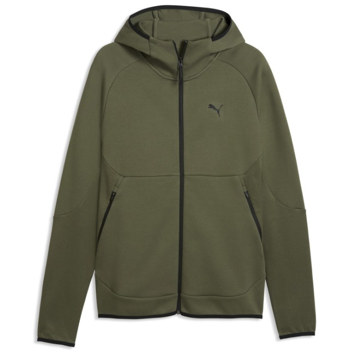 Hanorac pentru bărbați Puma Pumatech Slim Elevated Full-Zip Moss Veil, s.XL