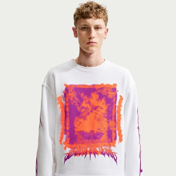 Hanorac barbat Nike Your Message Here White/Vivid Purple/Total Orange, s.L
