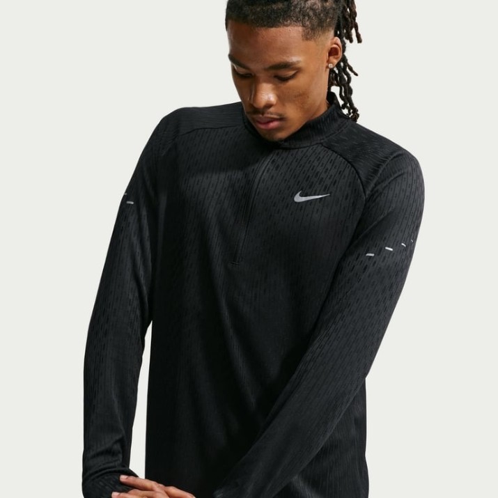 Мужской лонгслив Nike Stride Aero-Fit 1/2 Zip Black, s.M