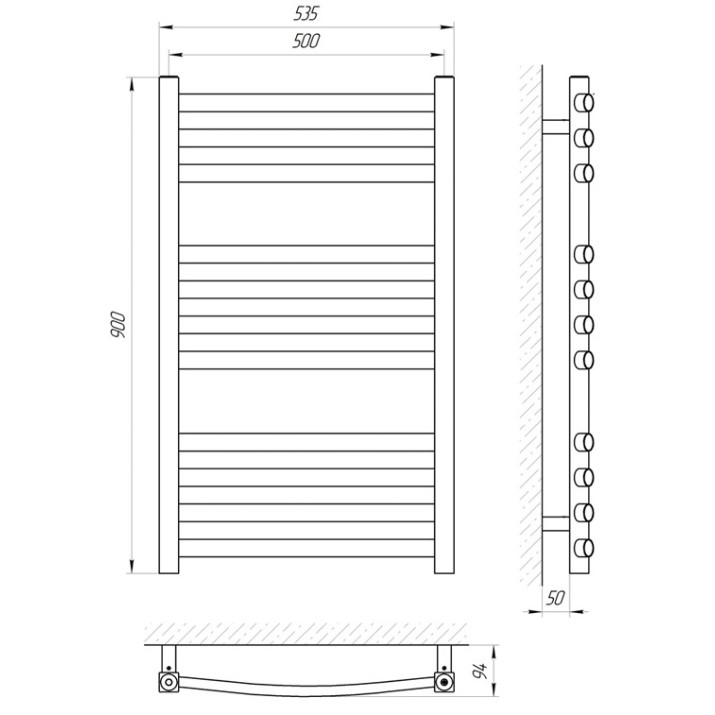 Uscător de prosoape Laris Grand P11 500х900