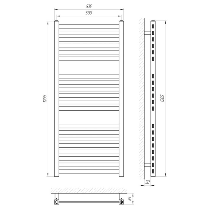Полотенцесушитель Laris Solar P20 500х1200