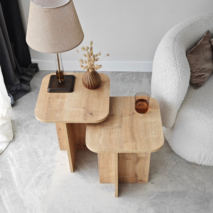 Набор журнальных столиков Hanah Home Blues Set Sapphire Oak 2pcs