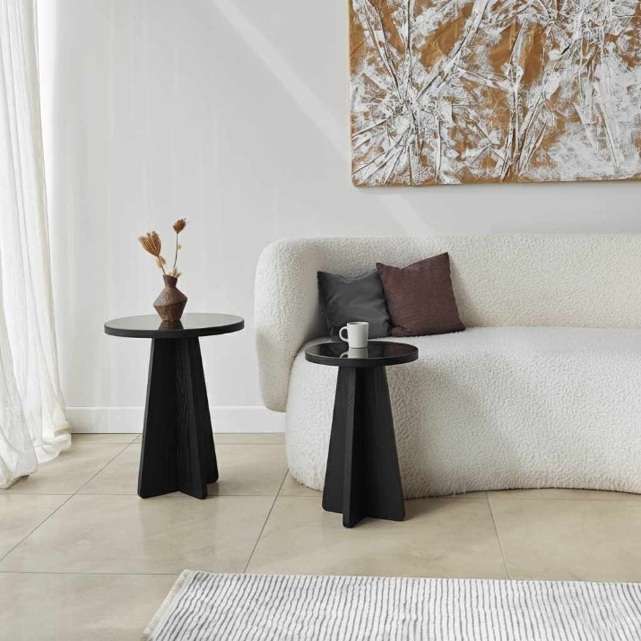 Set măsuţe cafea Hanah Home Luna Black 2pcs