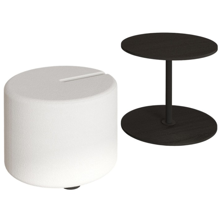 Журнальный столик + пуф Hanah Home Vexana Black 2pcs