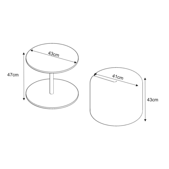 Журнальный столик + пуф Hanah Home Vexana Black 2pcs