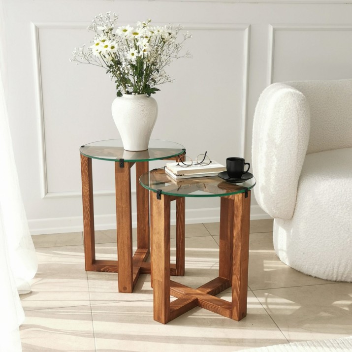 Набор журнальных столиков Hanah Home Amalfi Walnut