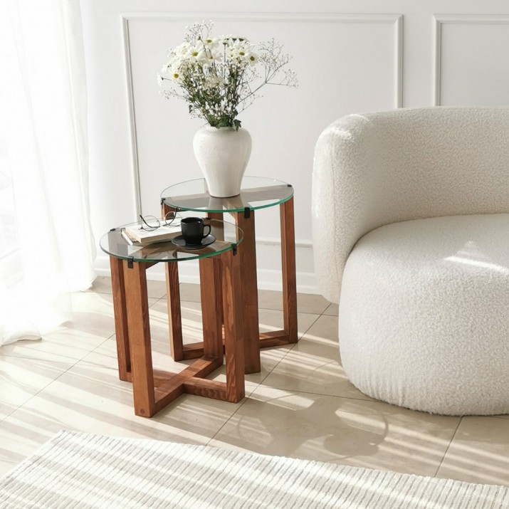 Набор журнальных столиков Hanah Home Amalfi Walnut
