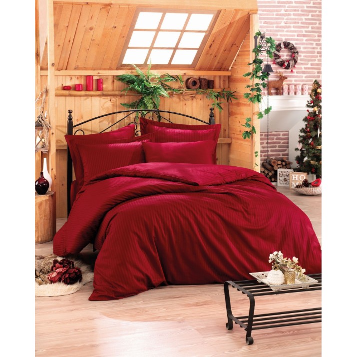 Lenjerie de pat Cotton Box Stripe Claret Red v2