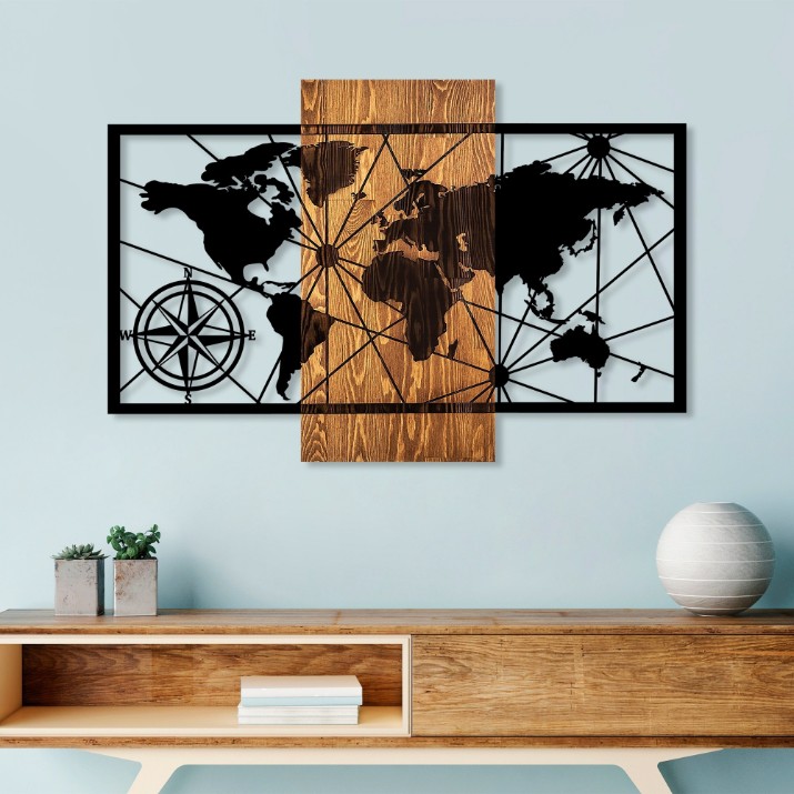 Panou decorativ Wallity World Map 3-M