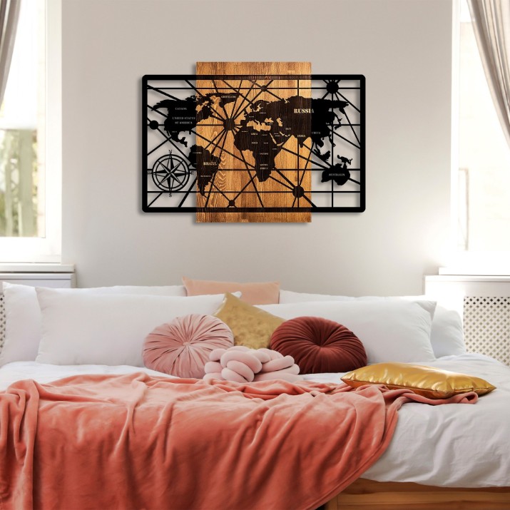 Panou decorativ Wallity World Map 6-L