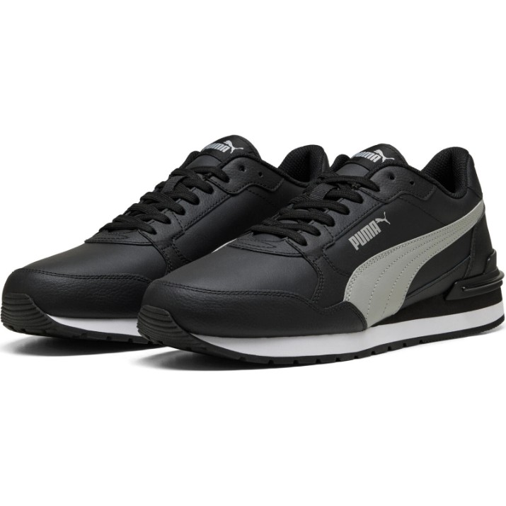 Кроссовки мужские Puma St Runner V4 Leather Puma Black/Gray Echo/White, s.43