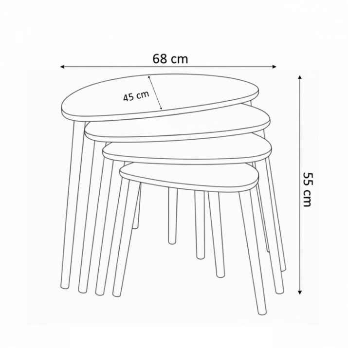 Набор журнальных столиков Hanah Home Nora Walnut 4pcs