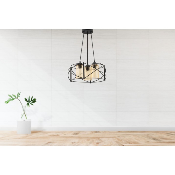 Люстра Opviq Dratkruh Glass Black Yellow