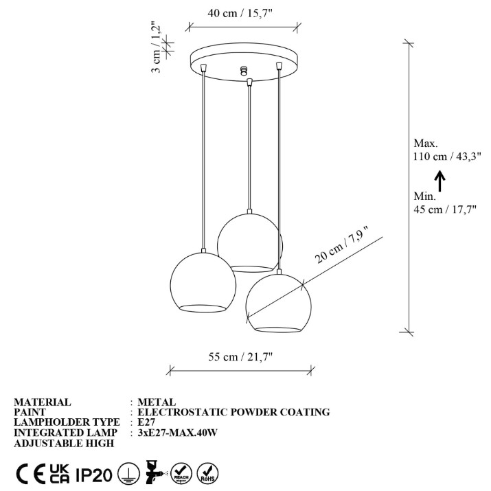 Lustră Opviq Orbit 40 20 16300 A