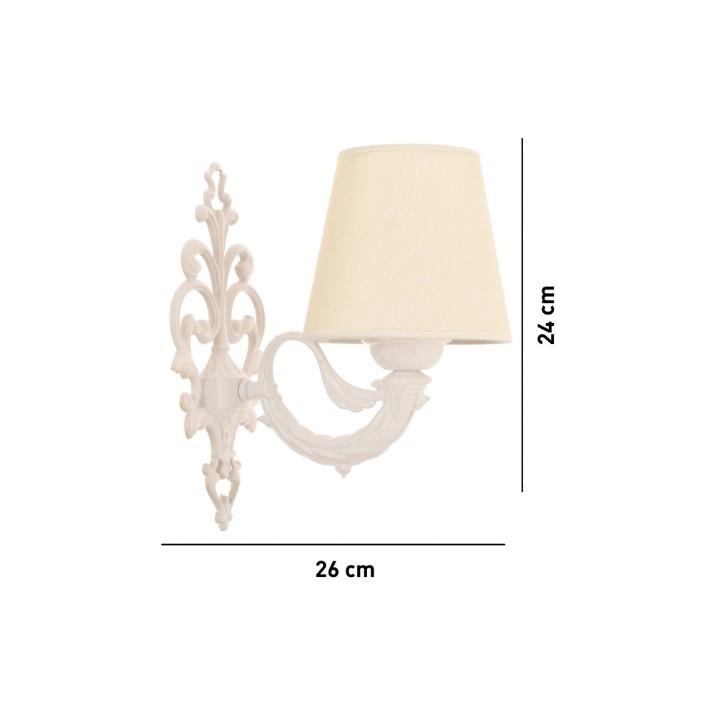 Candelabru de perete Opviq Lily Cream White