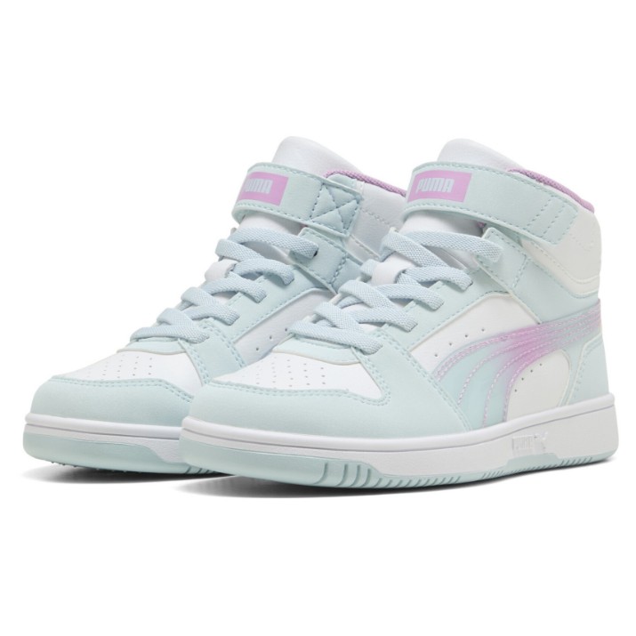 Ботинки детские Puma Rebound Slam Mid Faded Glow Ac+ Ps Aqua Glow/Mauve Glow/Puma White, s.28.5