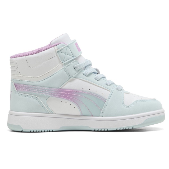 Bocanci pentru copii Puma Rebound Slam Mid Faded Glow Ac+ Ps Aqua Glow/Mauve Glow/Puma White, s.29