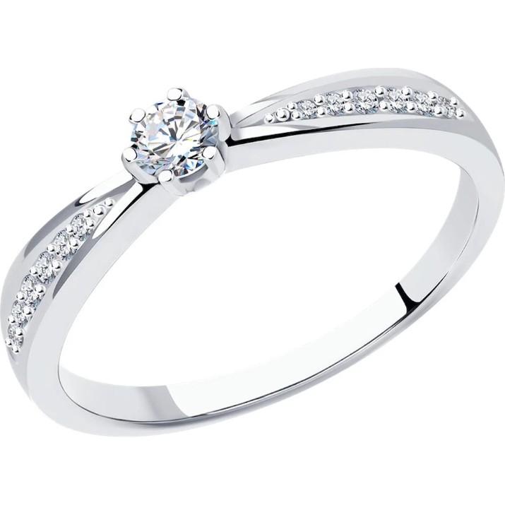 Inel din aur alb cu diamante Casa Bosco 1012331-3 1,84g s.16,5