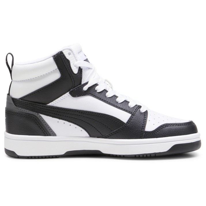 Ботинки детские Puma Rebound V6 Mid Puma White/Black/Shadow Gray, s.37.5