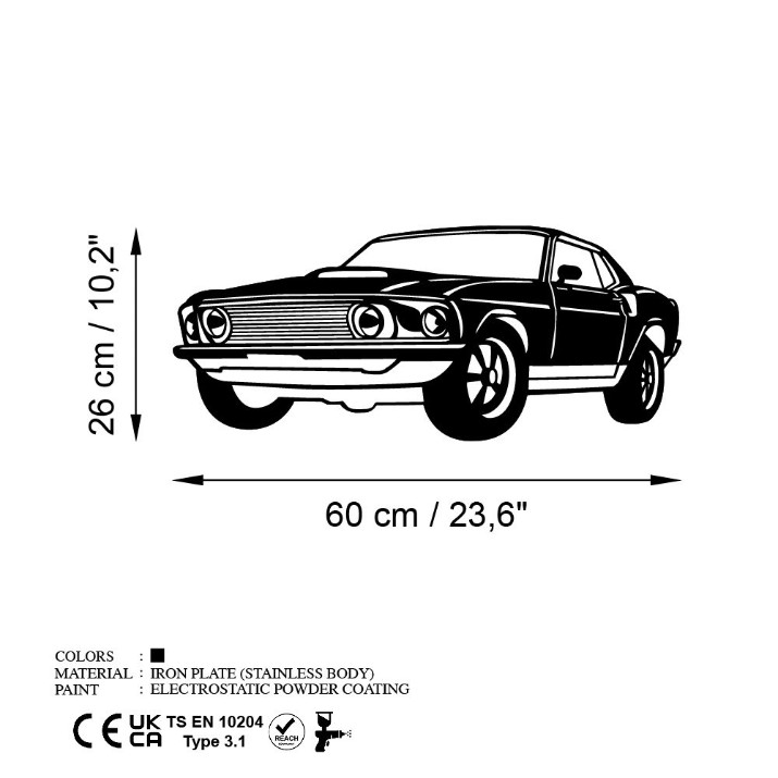 Panou decorativ Wallity FORD Mustang 1969 Fastback