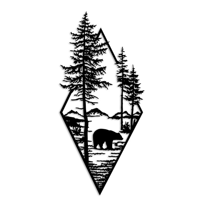 Panou decorativ Wallity Bear Black v2
