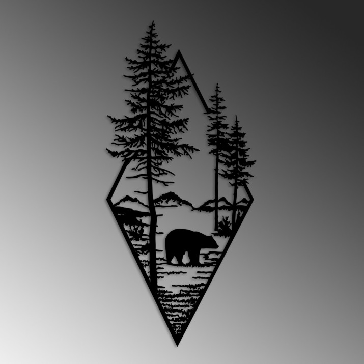 Panou decorativ Wallity Bear Black v2