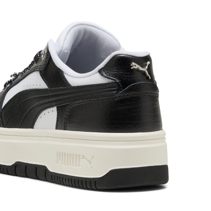 Ghete pentru copii Puma Rebound Femme Low Luxe Warm White/Puma Black/White, s.39