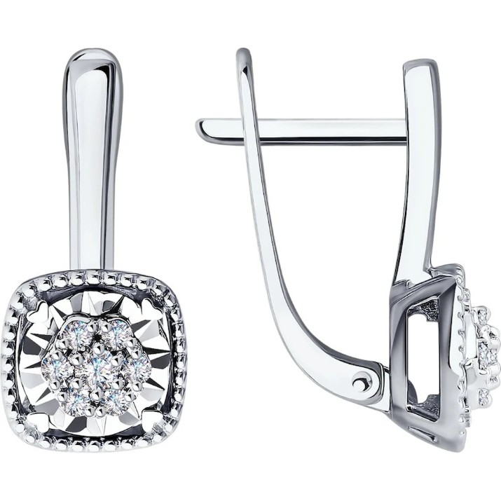 Cercei din aur alb cu diamante Casa Bosco 1021725-3 2,95g