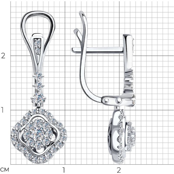 Cercei din aur alb cu diamante Casa Bosco 1021741-3 4,16g