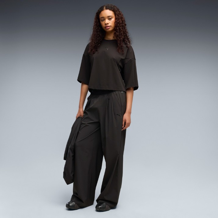 Pantaloni spotivi de dame Puma Pumatech Sense 4-Way Stretch Relaxed Woven Puma Black, s.L