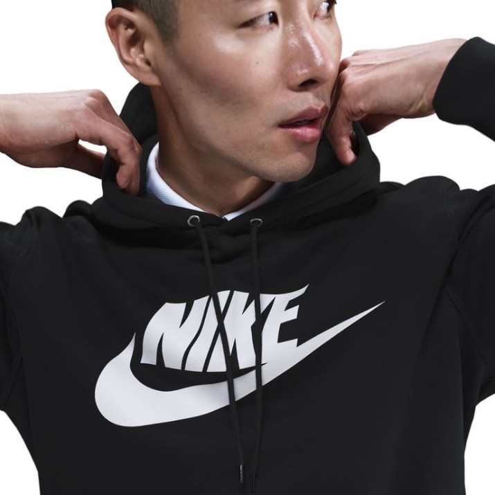 Мужская толстовка Nike Sportswear Club Fleece Pullover Black/Black/White, s.M