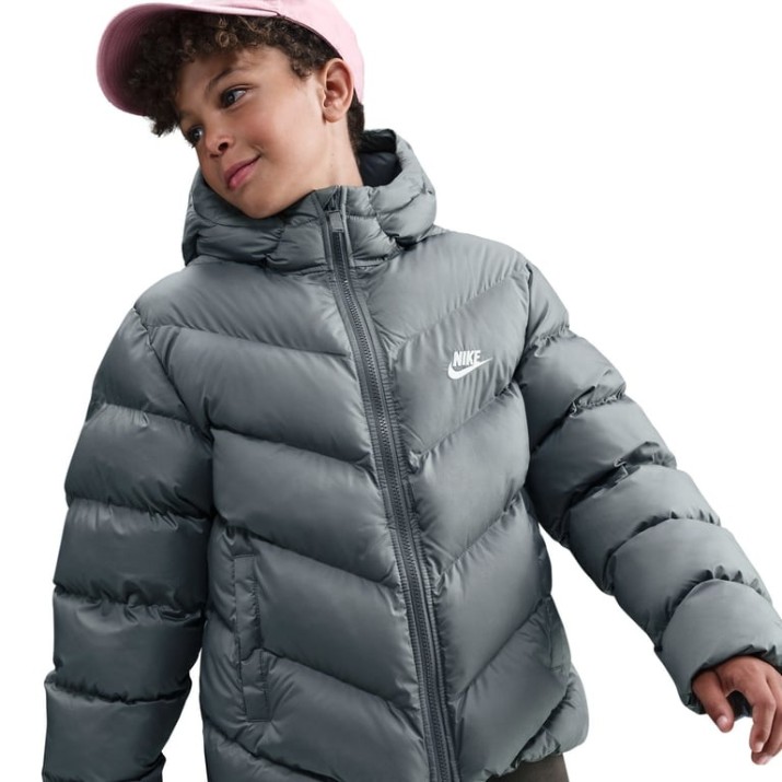 Geacă pentru copii Nike Sportswear All Day Play Therma-FIT Smoke Grey/White, s.XS
