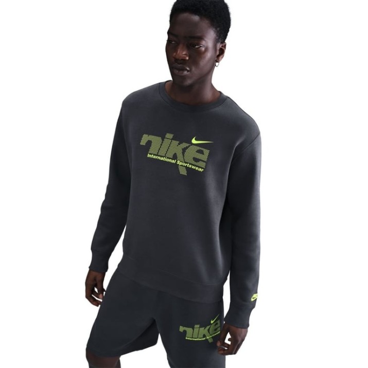 Hanorac pentru bărbați Nike Sportswear Club Anthracite/Volt, s.L