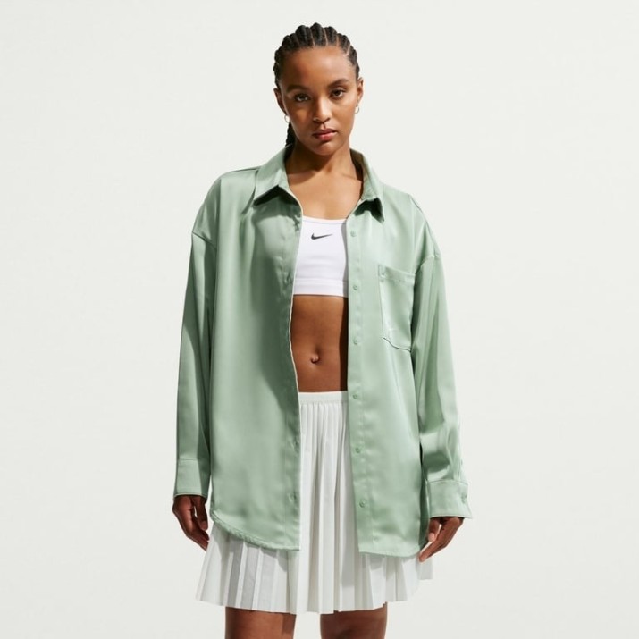 Cămașă damă Nike Sportswear Oversized Satin Long-Sleeve Steam/Sail, s.L