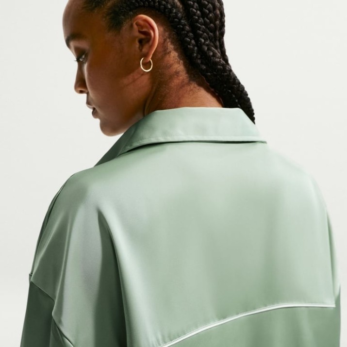 Женская рубашка Nike Sportswear Oversized Satin Long-Sleeve Steam/Sail, s.XS