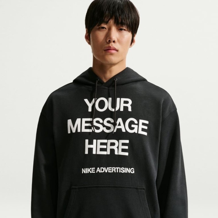 Мужская толстовка Nike Your Message Here Black/White/Safety Orange, s.M