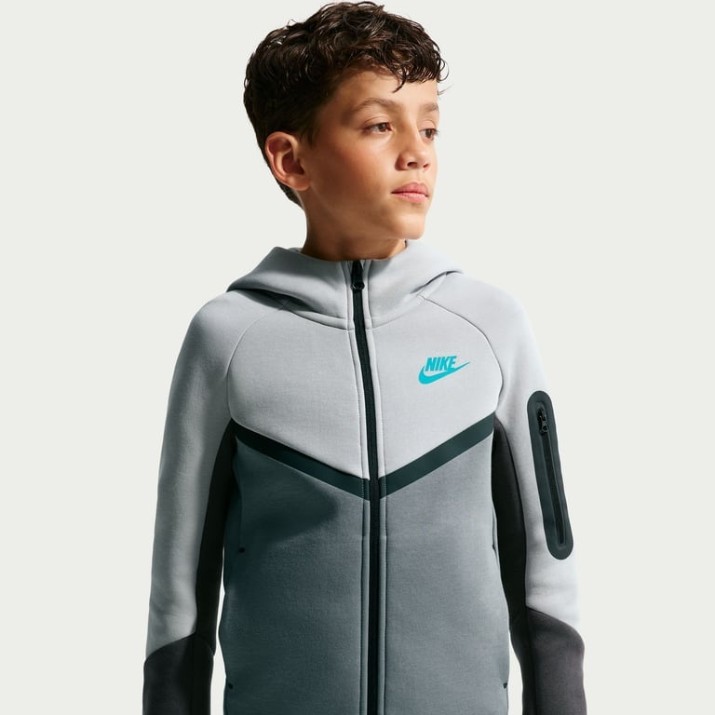 Детская толстовка Nike Sportswear Tech Fleece Light Smoke Grey/Smoke Grey/Anthracite/Black, s.S